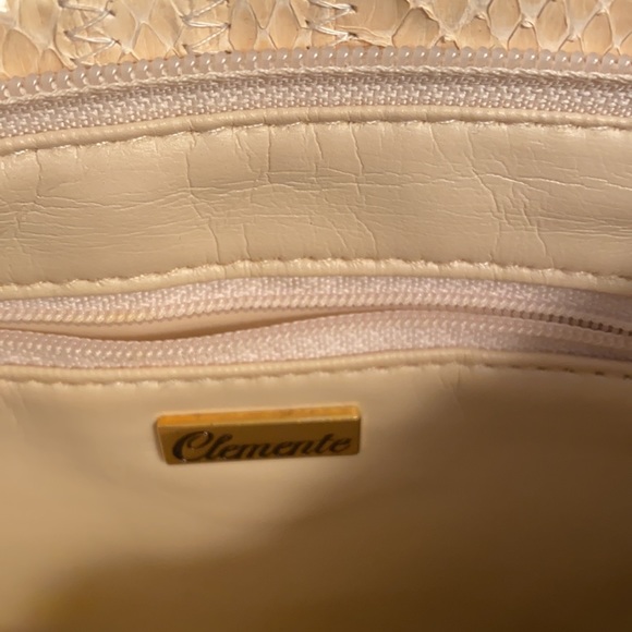 Vintage Clemente Snakeskin Purse Clutch Cream - Picture 5 of 8